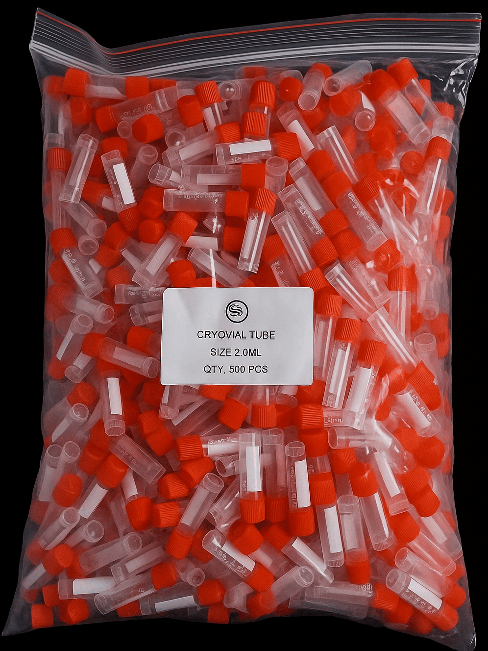 Cryovial Tube, 2ml, sterile, polypropylene, screw cap, self-standing, for sample storage at -196°C, 500 pcs per pack, 5,000 pcs per carton
